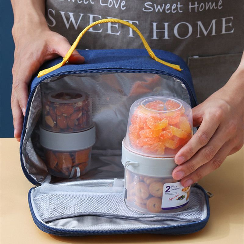Double-layer Transparent Sealed Box Leak-Proof Food Storage Plastic Containers for Nuts Grains Fruit Snack White big image 17