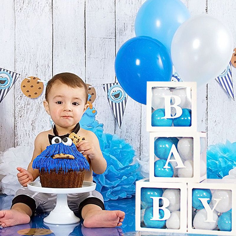 Scatole per baby shower da 3/4 pacchi decorazioni per feste scatole di palloncini trasparenti con lettere singoli blocchi trasparenti per addio al nubilato con rivelazione di genere Bianco big image 11