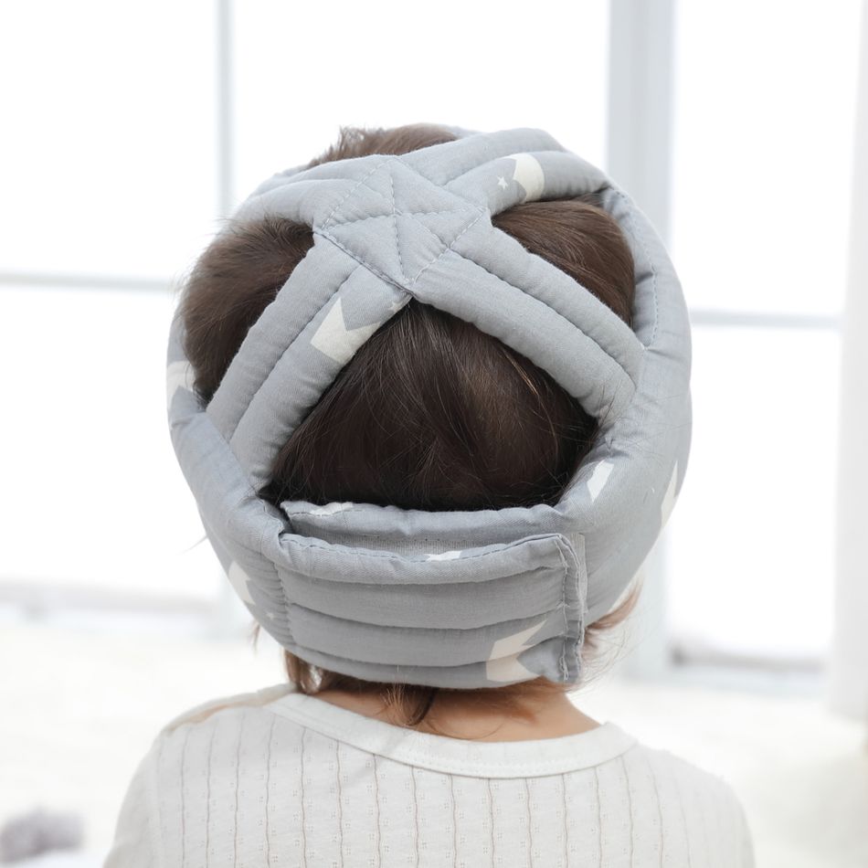 Baby Toddler Head Drop Protection Helmet for Crawling Walking Headguard Anti-collision Lace-Up Head Cap Grey big image 6