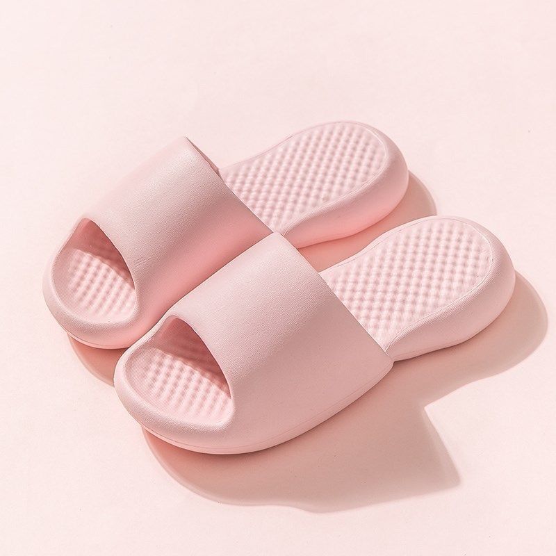 Simple Plain Cloud Slippers Soft  Comfortable Home Slippers Shower Bathroom Sandal Slipper Pink