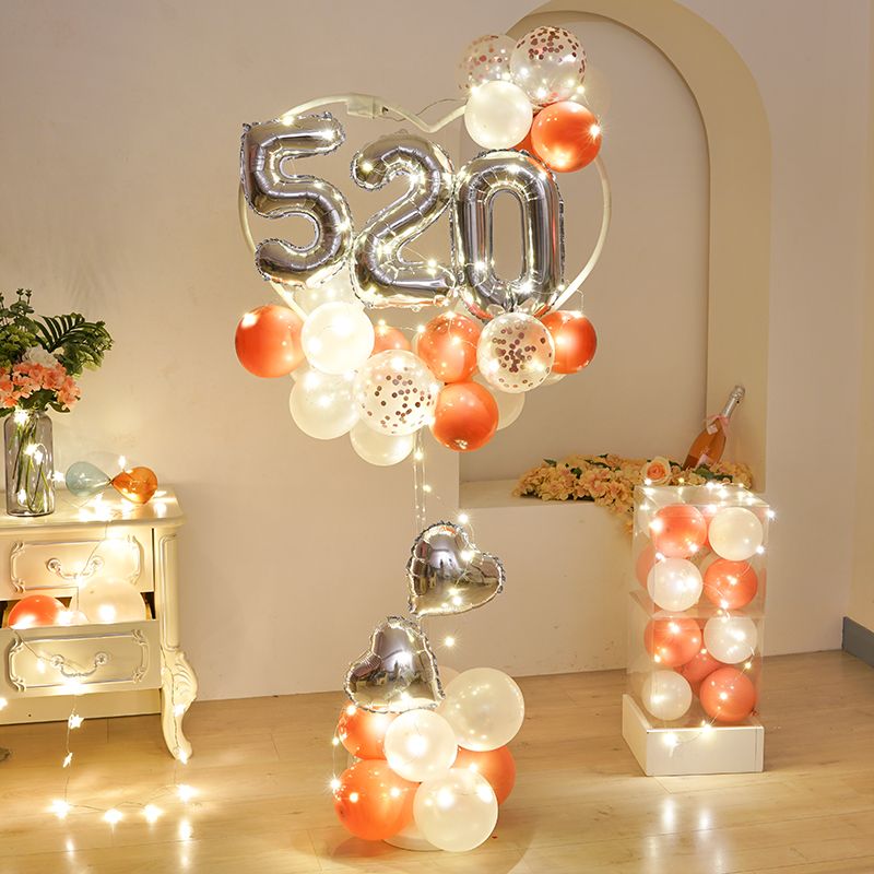 16 pçs/conjunto kit de arco de balão de coração coluna de suporte de balão para decoração de fundo de festa (sem balões) Branco big image 5