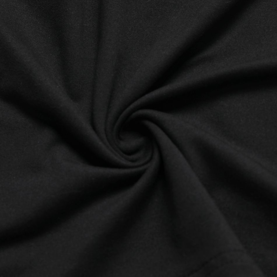 2pcs Kid Boy Letter Print Long-sleeve Black Cotton Tee and Camouflage Print Pants Set Black big image 8