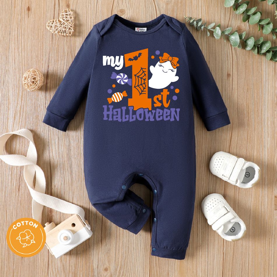Halloween Baby Boy/Girl 95% Cotton Long-sleeve Graphic Jumpsuit Color-A