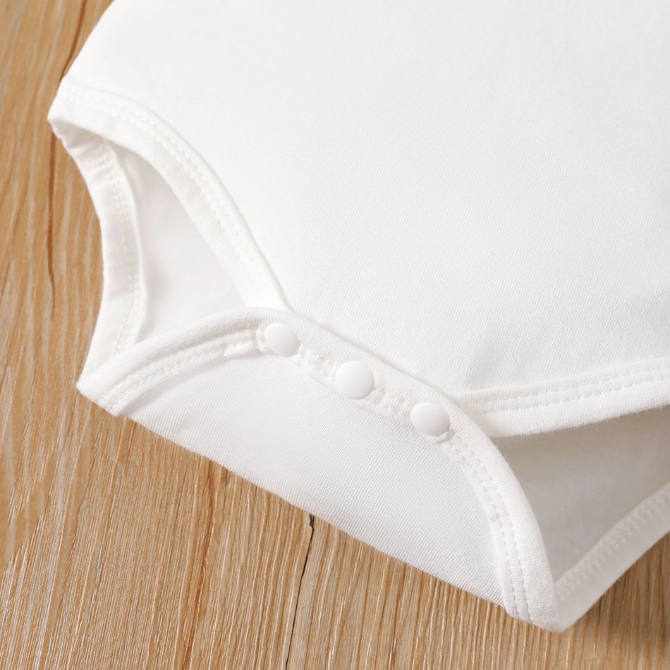 Baby Boy/Girl 95% Cotton Long-sleeve Letter Print Romper White big image 6