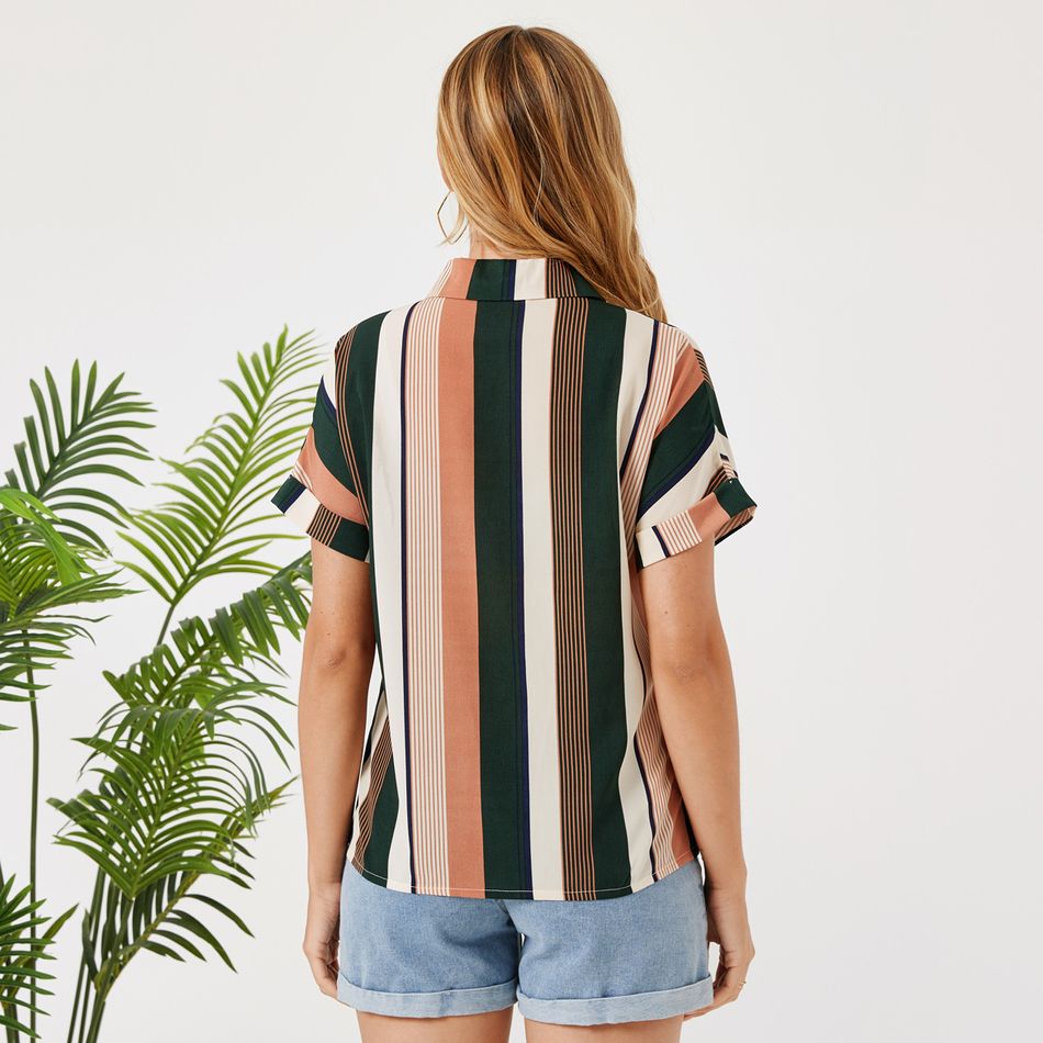 Nursing Colorful Stripe Short-sleeve Shirt COLOREDSTRIPES big image 4