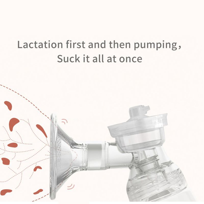 Portable Electric Breast Pump with LED Touch Screen for Breast Milk Suction and Breast Massage Blue big image 3