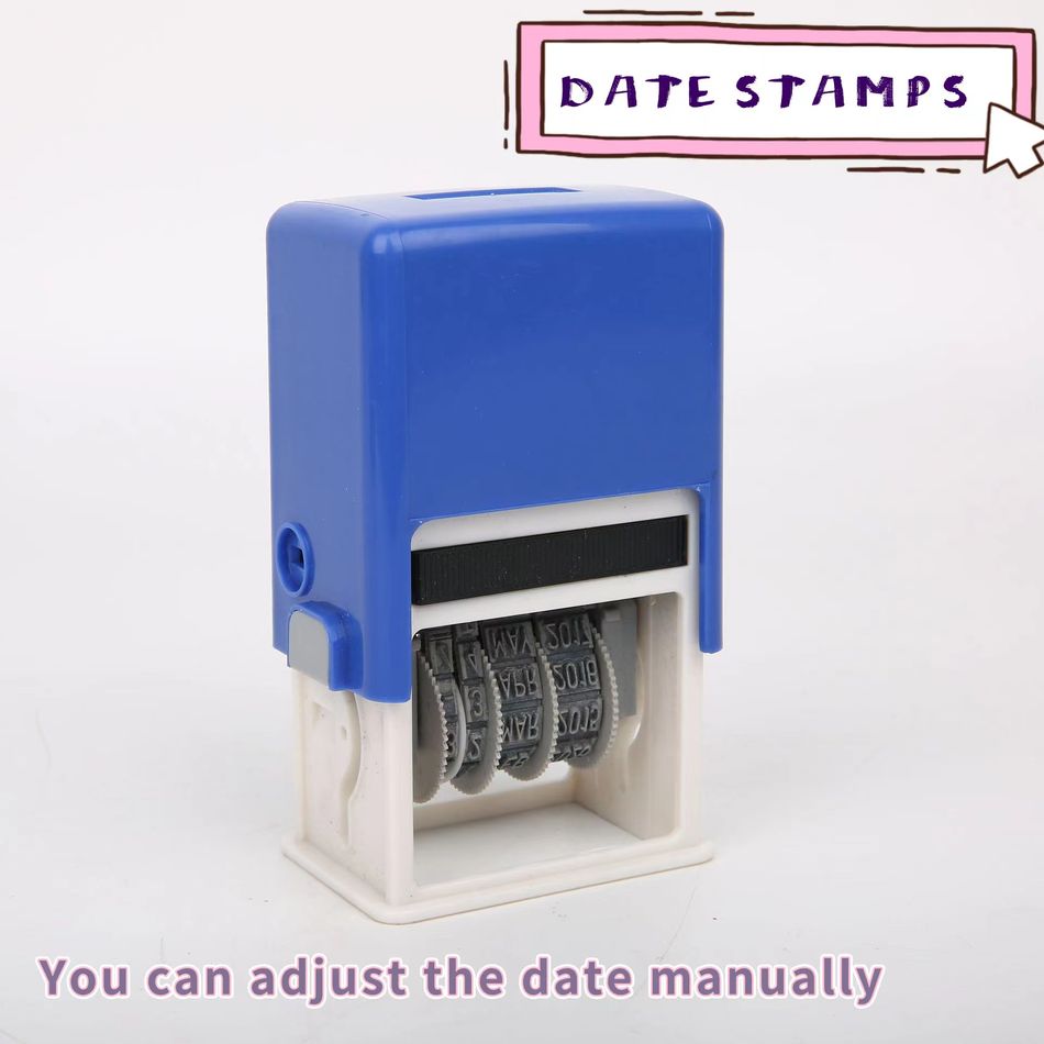 Self Inking Date Stamp Month in Letters & Day and Year in Numbers Date Stamp Blue