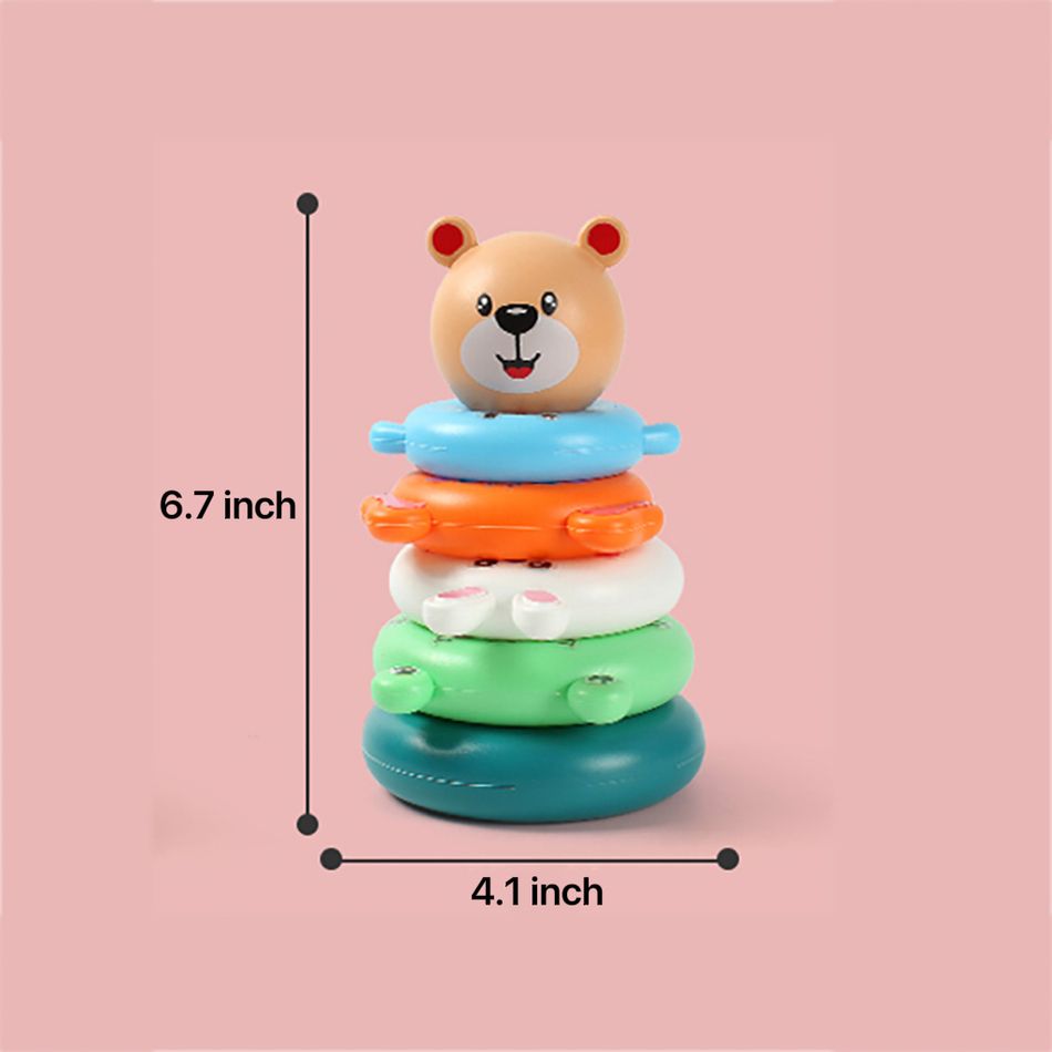 Rainbow Animal Tower Stacking Circle Nesting Circle Toy Baby Early Childhood Education Puzzle Ring Toy Kids Toys Colorful big image 12