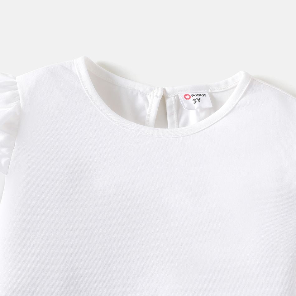 Go-Neat Fleckenbeständig Kleinkinder Mädchen Unifarben Langärmelig T-Shirts weiß big image 5