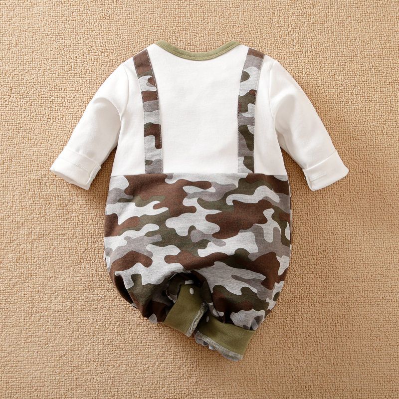 Baby Boy Faux-two Camouflage Long-sleeve Grey Jumpsuit Grey big image 2