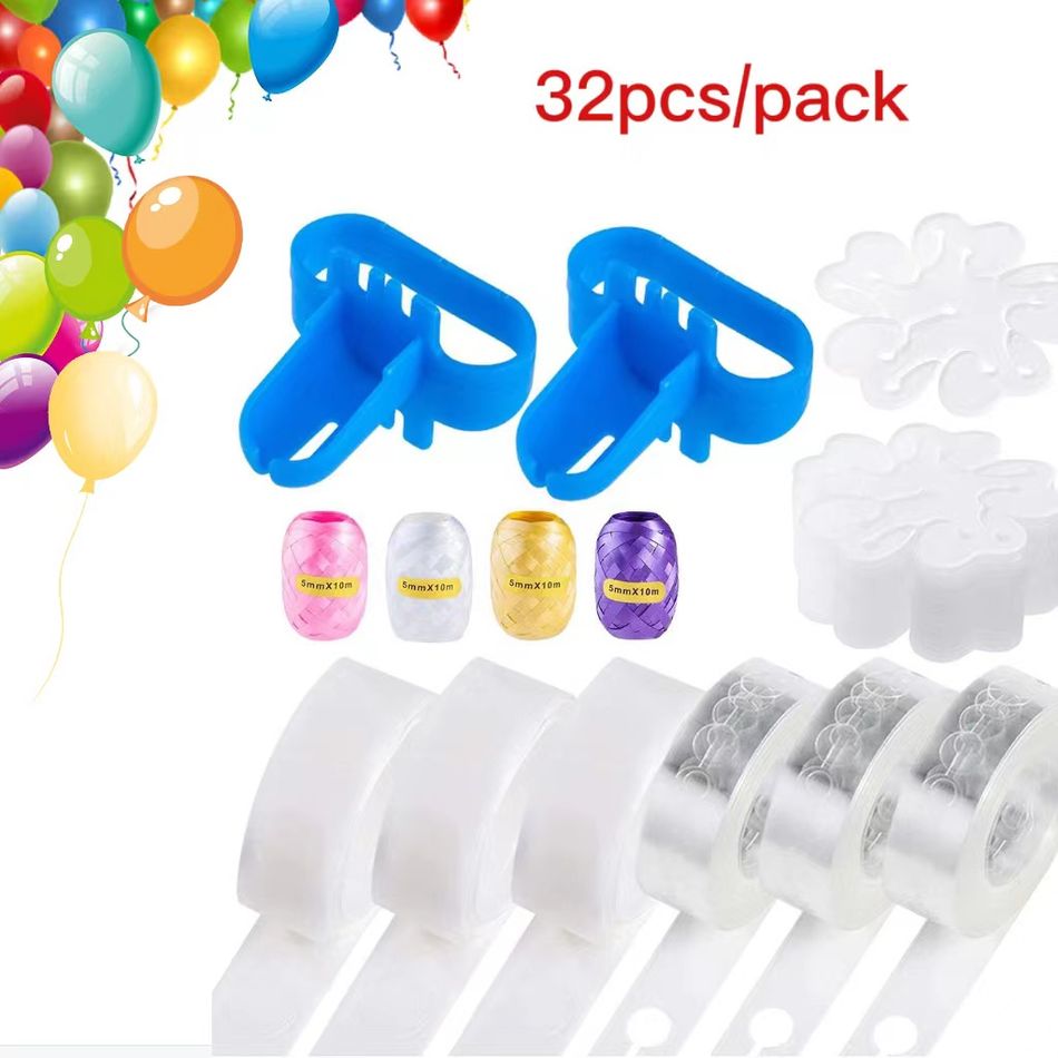 Kit di strisce decorative per palloncini da 32 pezzi per decorazioni per palloncini fai da te per feste di matrimonio, compleanno, baby shower Multicolore big image 7
