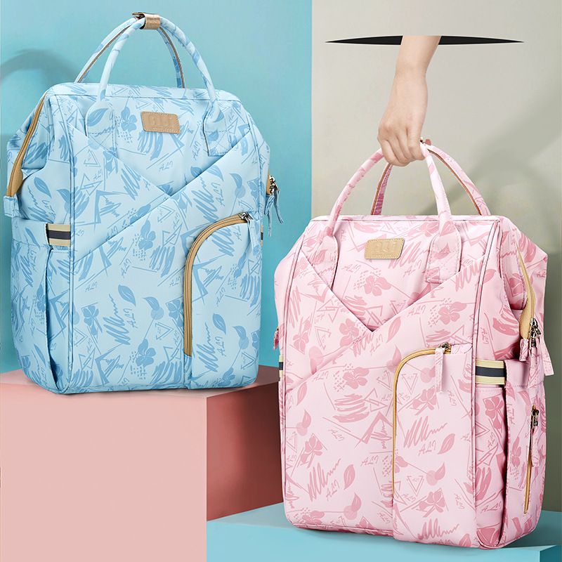 Diaper Bag Backpack Ultra Light Large Capacity Diaper Tote Multifunction Mom Bag Light Blue big image 2