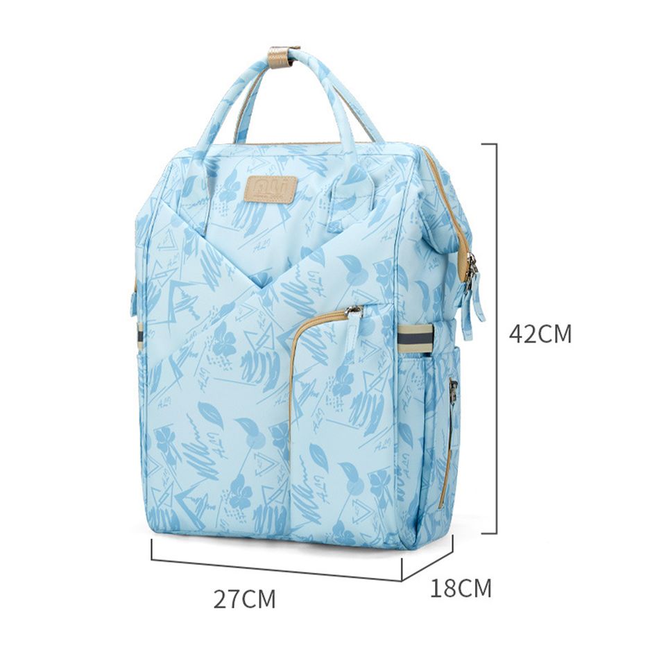 حقيبة الظهر حقيبة حفاضات خفيفة للغاية سعة كبيرة حمل حقيبة الأم متعددة الوظائف الضوء الأزرق big image 5