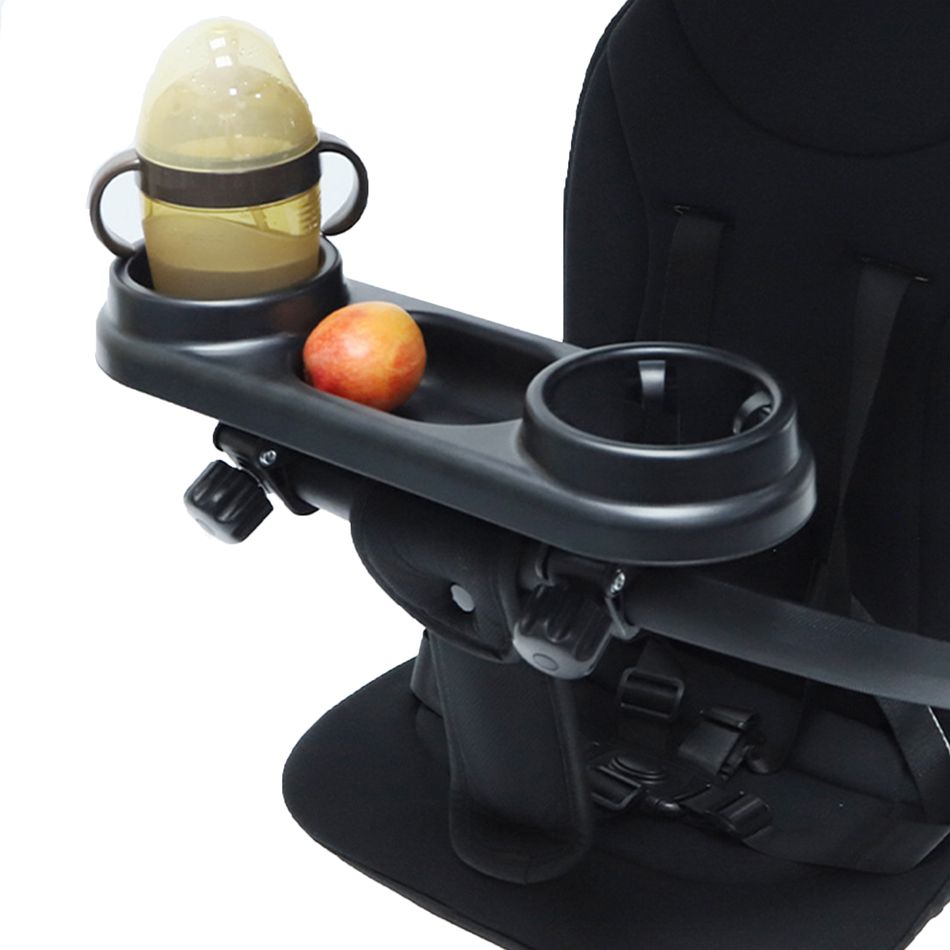 Universal Stroller Snack Tray with 2 Cup Holders Stroller Snack Catcher and Drinks Holder Stroller Accessories Black big image 6
