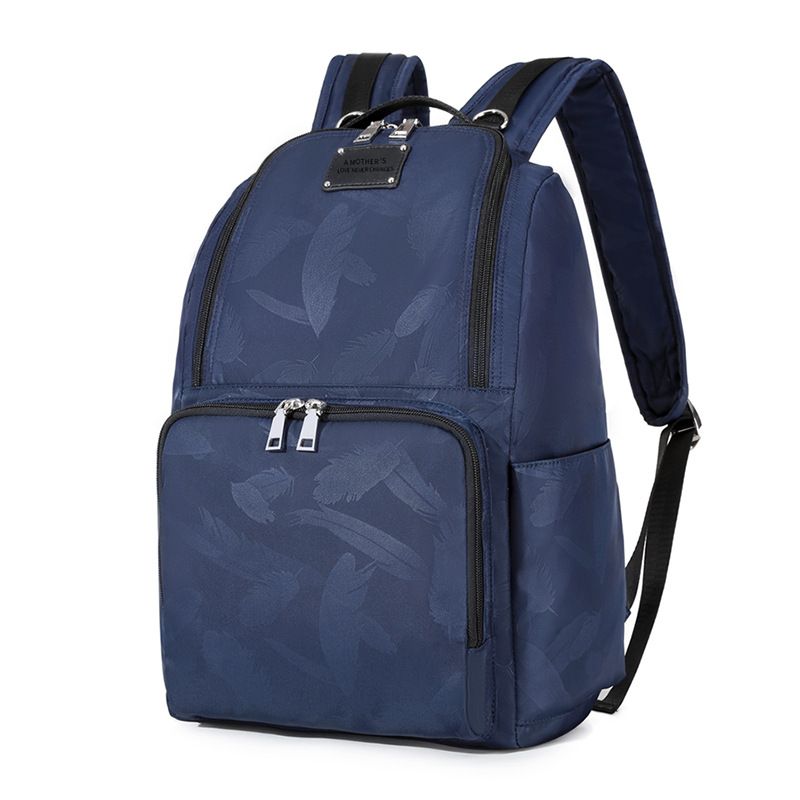 multifonction maman sac à dos couleur pure sac à langer poignée sac à dos avec boucle de poussette Bleu Foncé