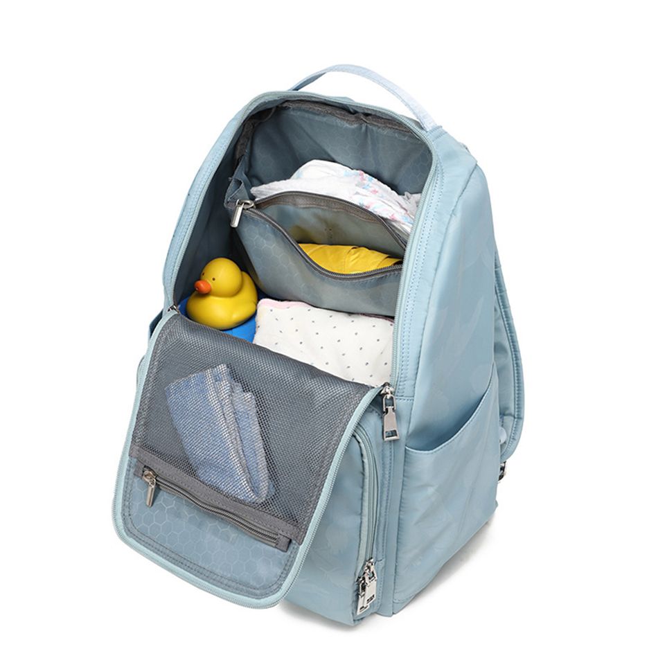 multifonction maman sac à dos couleur pure sac à langer poignée sac à dos avec boucle de poussette Bleu Foncé