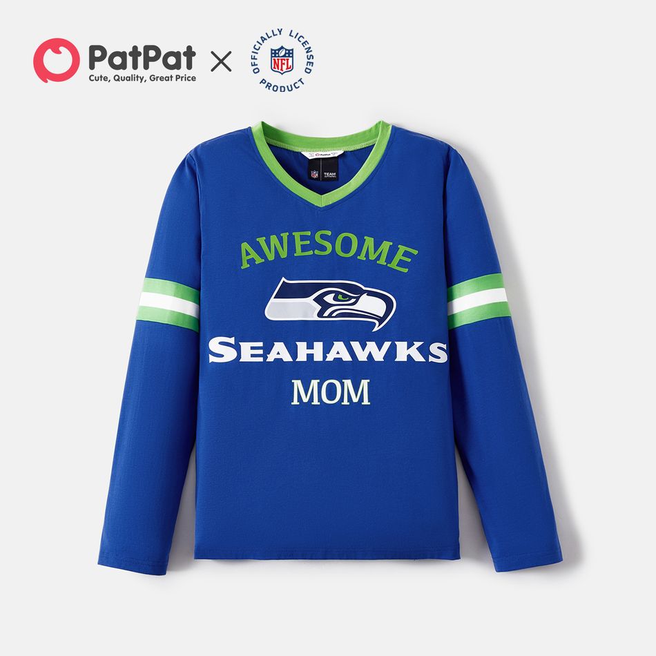 NFL Look de família Manga comprida Conjuntos de roupa para a família Tops Azul big image 3
