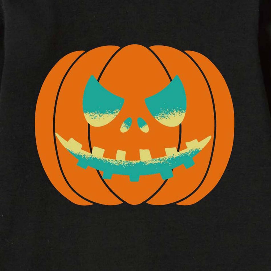 Halloween Kinder Unisex Halloween-Muster Langärmelig T-Shirts schwarz big image 3