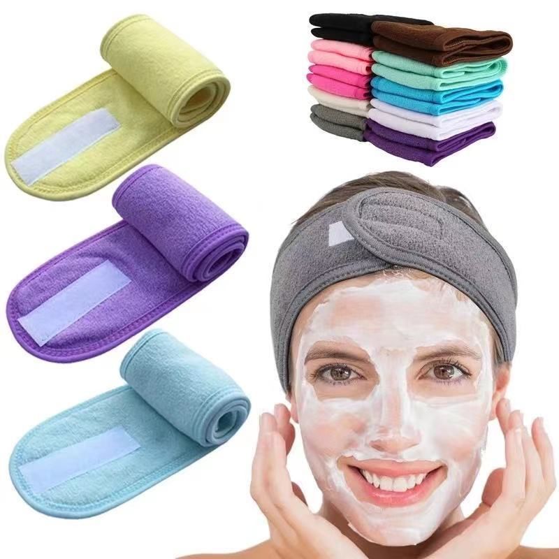 Stirnbänder Kletthaarband Mehrzweck Mädchen verstellbares Yoga Kopftuch Haarband Maske Make-up Zubehör, Frauen weiß big image 3