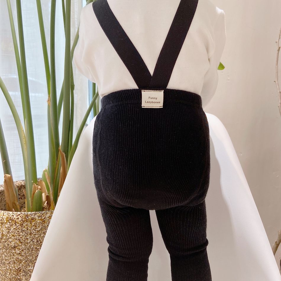 Baby Solid Suspender Leggings Tights Beige big image 8