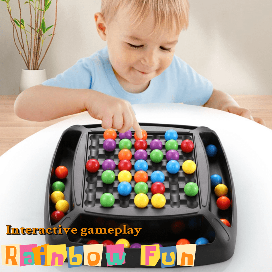 Rainbow Ball Chess Board Elimination Game Rainbow Ball Matching Game Interactive Jigsaw Educational Toys for Parents and Kids Multi-color big image 6