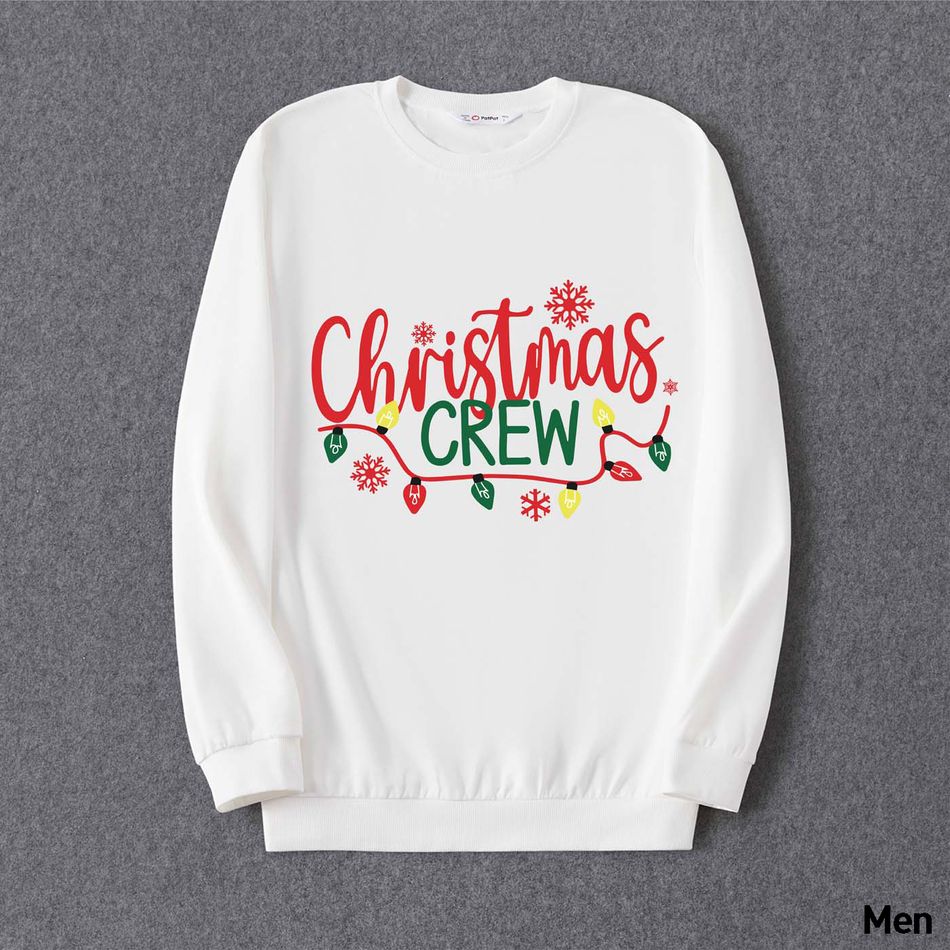 Look de família Natal Manga comprida Conjuntos de roupa para a família Tops Branco big image 2