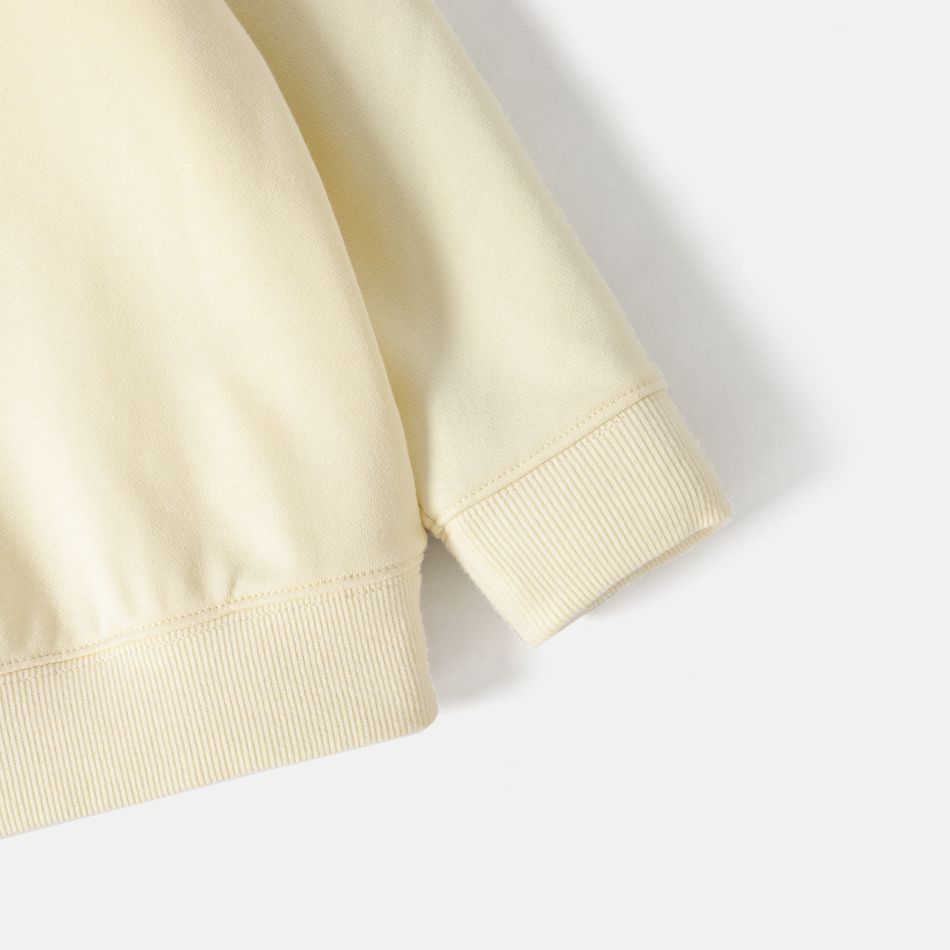 [2Y-14Y]Go-Neat Stain Repellent and Water Resistant Sibling Matching Solid Long-sleeve Sweatshirt Beige big image 11