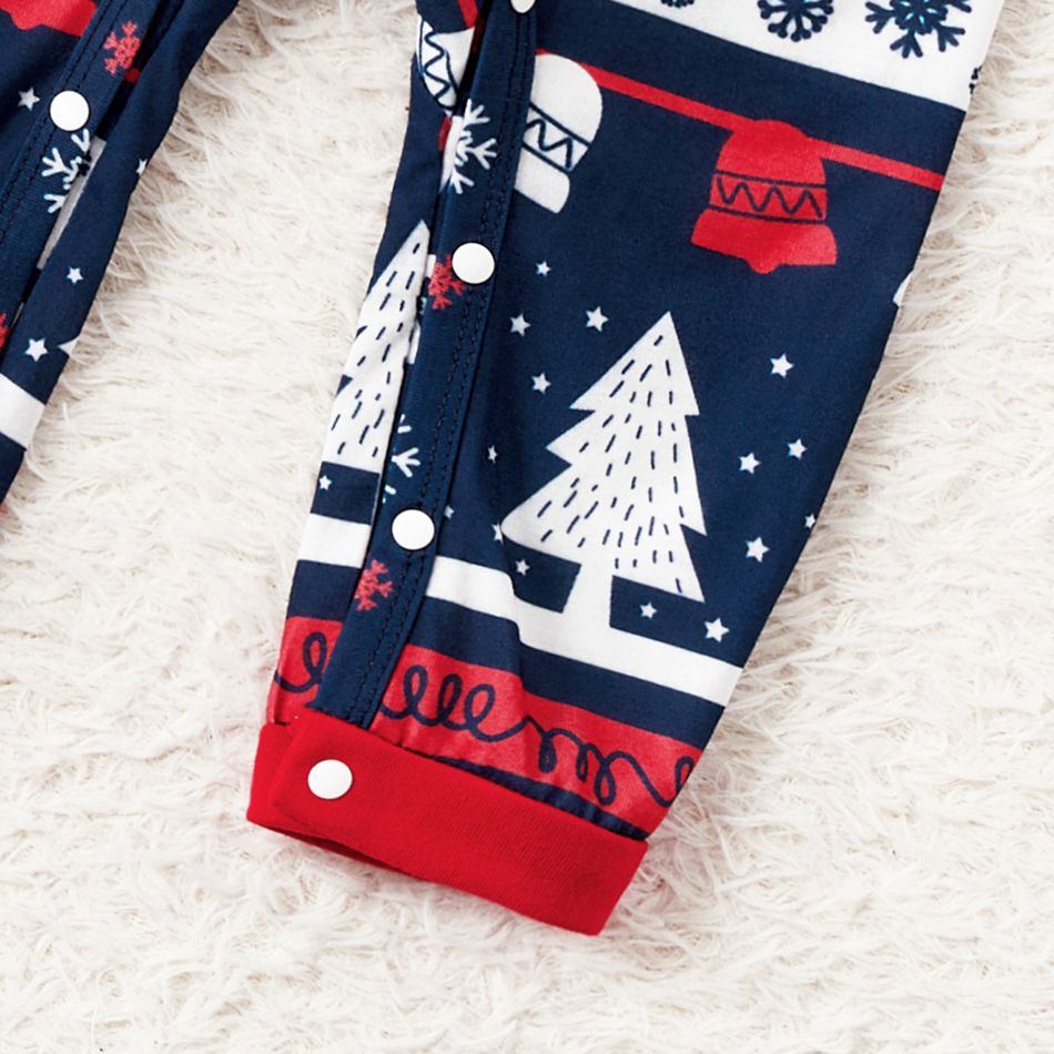 Christmas Family Matching Snowman & Letter Print Raglan-sleeve Pajamas Sets (Flame Resistant) Multi-color big image 6