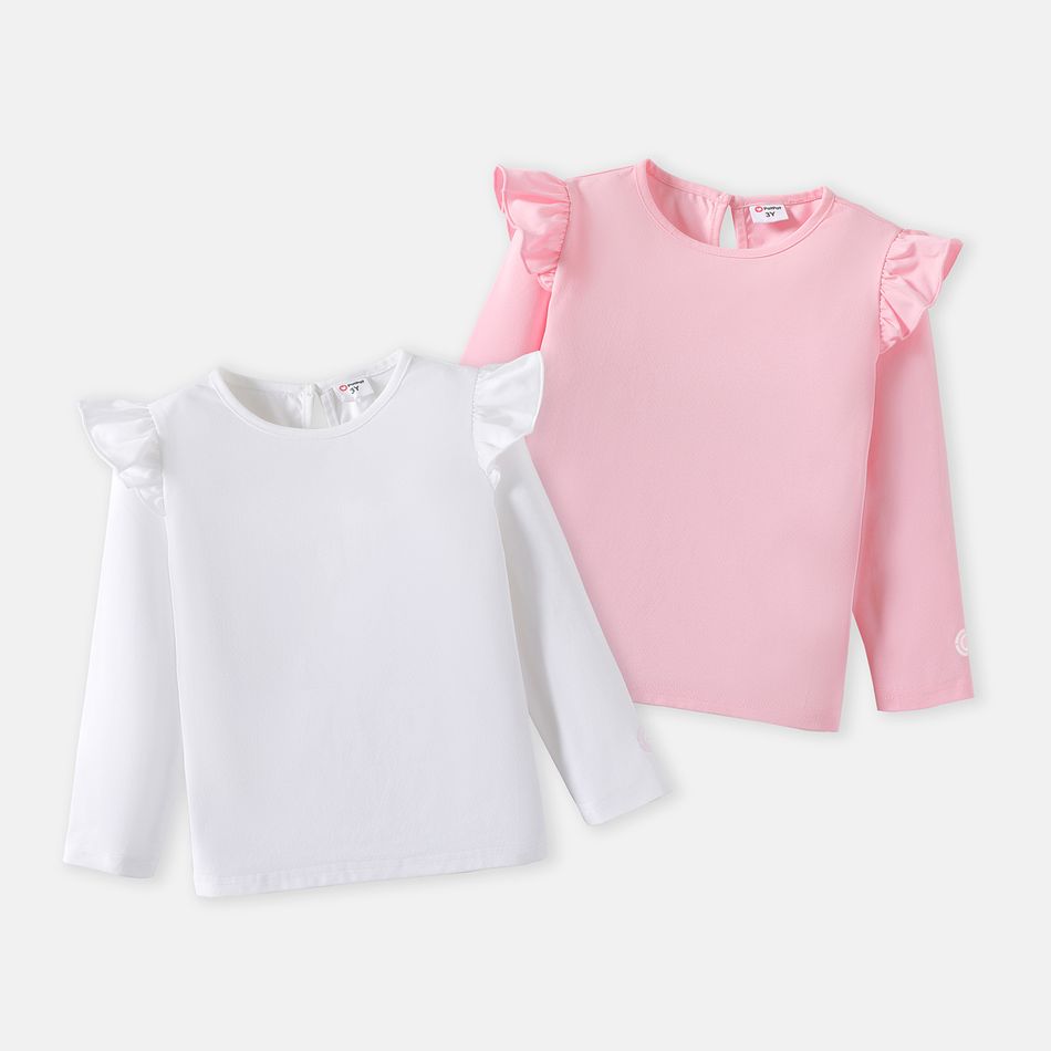 Go-Neat Fleckenbeständig Kleinkinder Mädchen Unifarben Langärmelig T-Shirts weiß big image 10