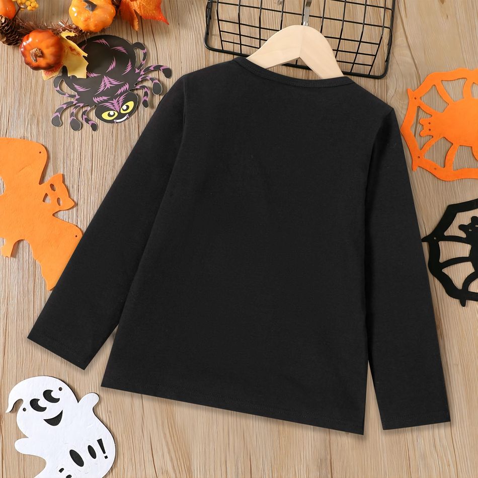 Halloween Kinder Unisex Halloween-Muster Langärmelig T-Shirts schwarz big image 4