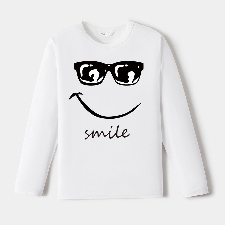 Go-Neat Water Repellent and Stain Resistant Family Matching Graphic Print Long-sleeve Tee White big image 6