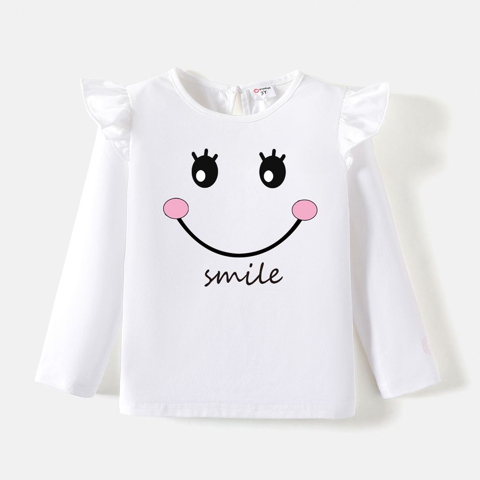 Go-Neat Water Repellent and Stain Resistant Family Matching Graphic Print Long-sleeve Tee White big image 8