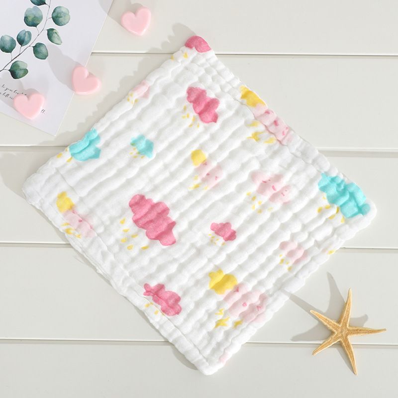 5-pack 100% Cotton Muslin Baby Washcloths Set Cartoon Animal Pattern 6 Layer Gauze Face Towels Saliva Towel Multi-color big image 9
