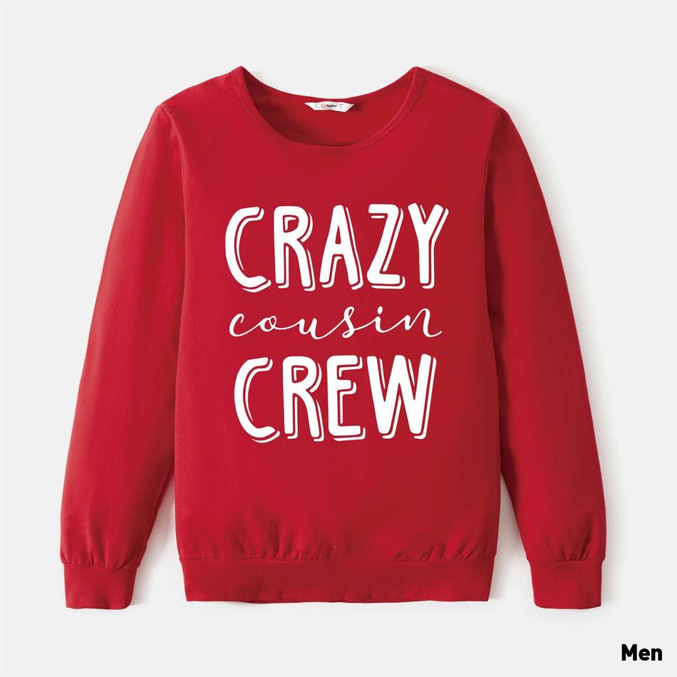 Look de família Natal Manga comprida Conjuntos de roupa para a família Tops Vermelho big image 2