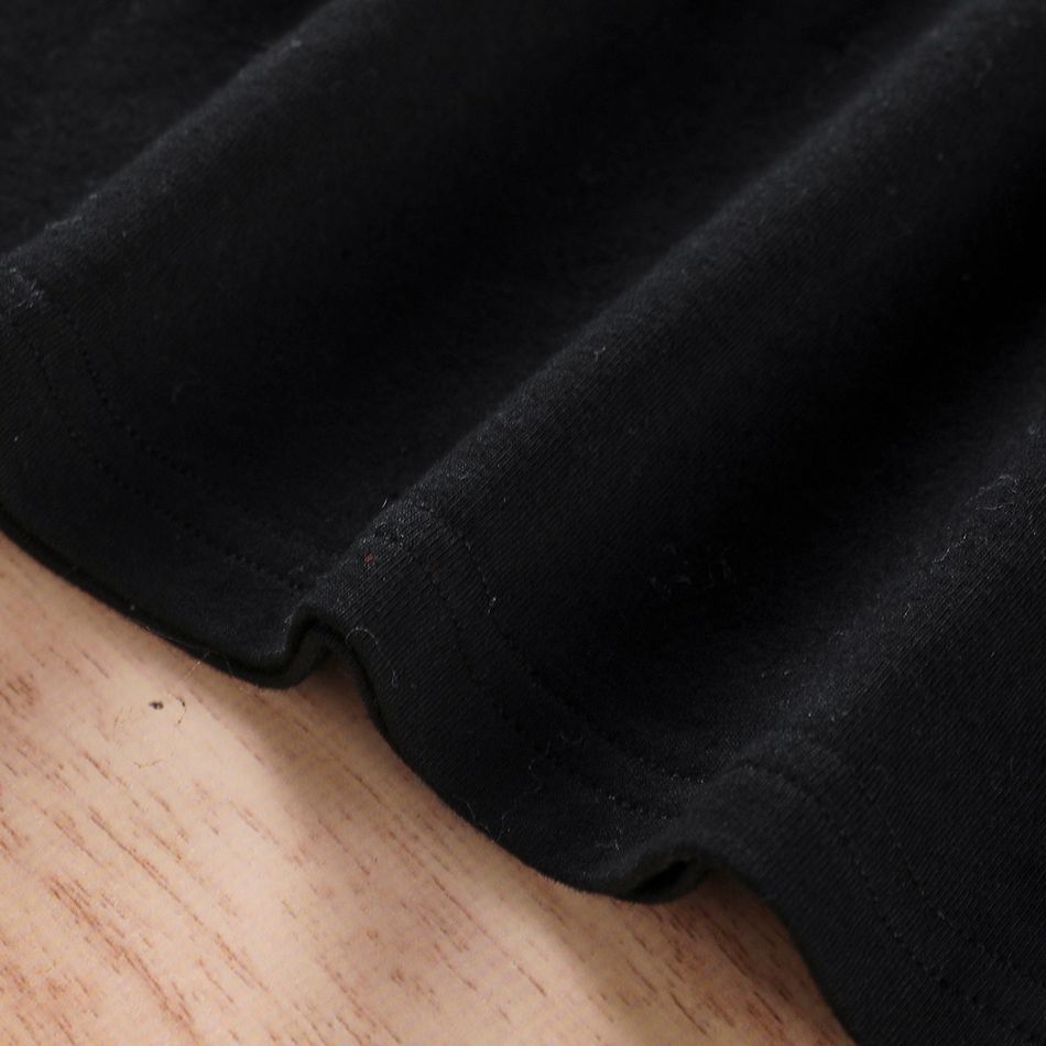 3-piece Baby Solid Flutter-sleeve Off Shoulder Top and Leopard Print Bowknot Nine-minute Jeans Set Black big image 9