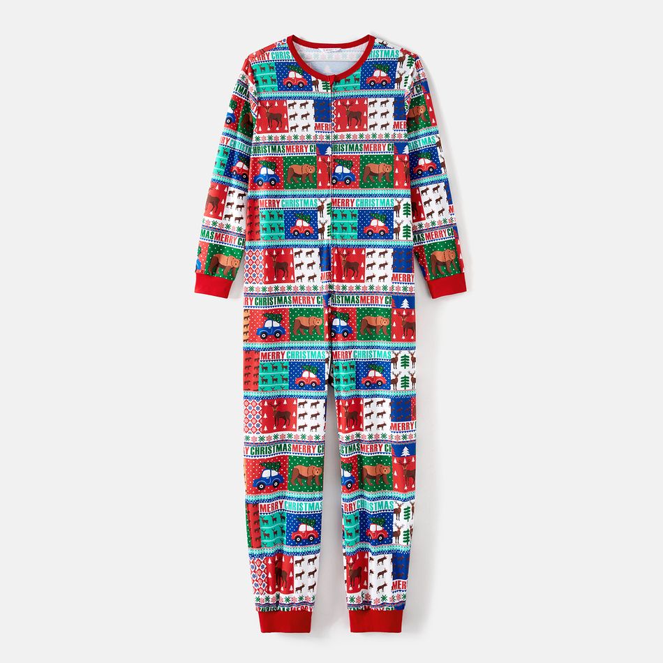 Christmas Family Matching Allover Print Long-sleeve Zipper Onesies Pajamas (Flame Resistant) Colorful big image 10