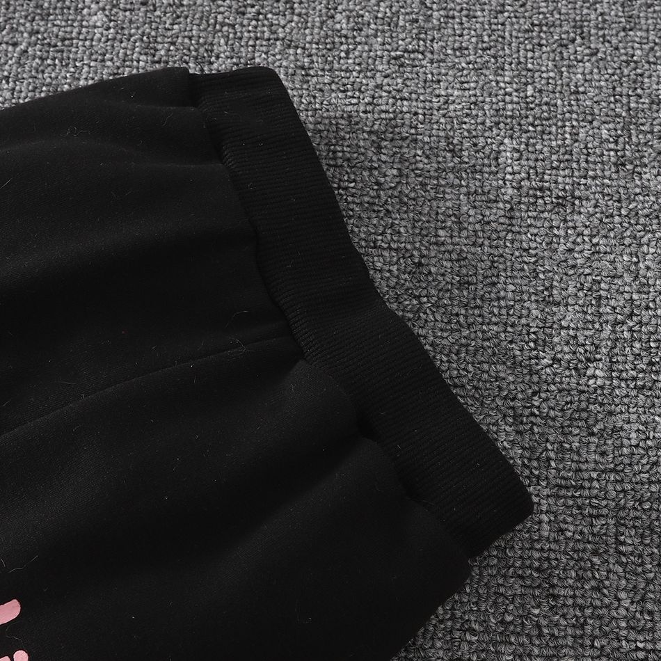2pcs Baby Boy/Girl Letter Print Colorblock Long-sleeve Hoodie and Sweatpants Set Pink big image 8