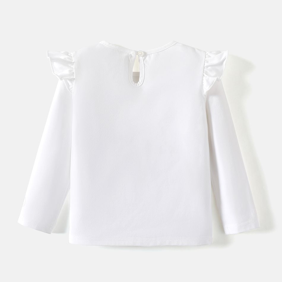 Go-Neat Resistente a manchas Criança Menina Letras Manga comprida T-shirts Branco big image 4