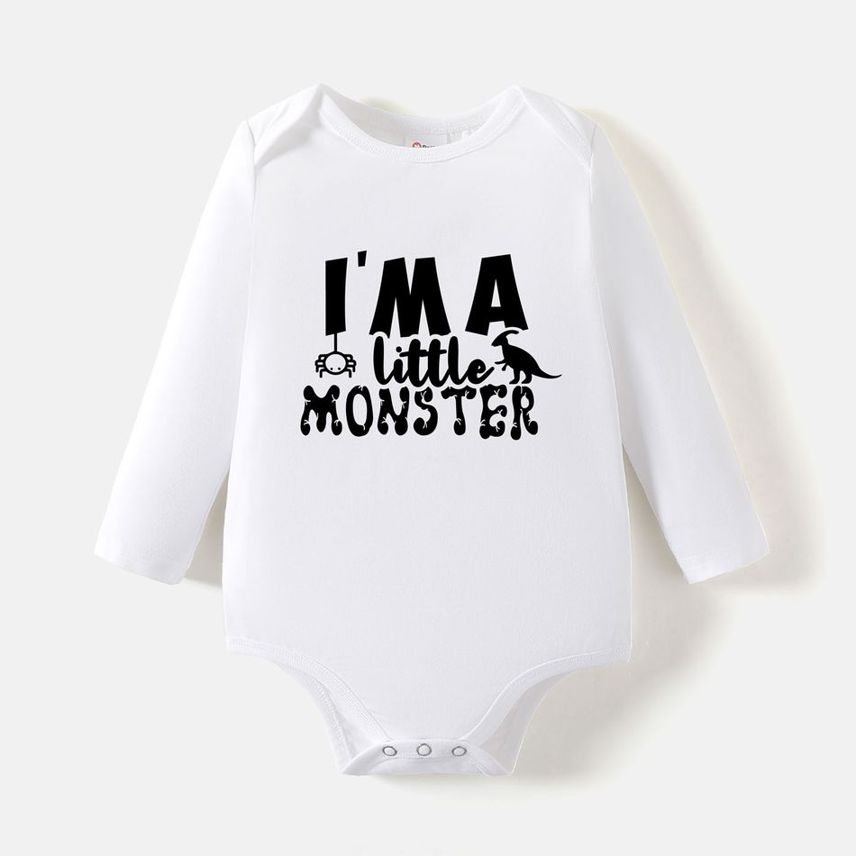Go-Neat Water Repellent and Stain Resistant Family Matching MONSTER  Long-sleeve T-shirts White big image 5