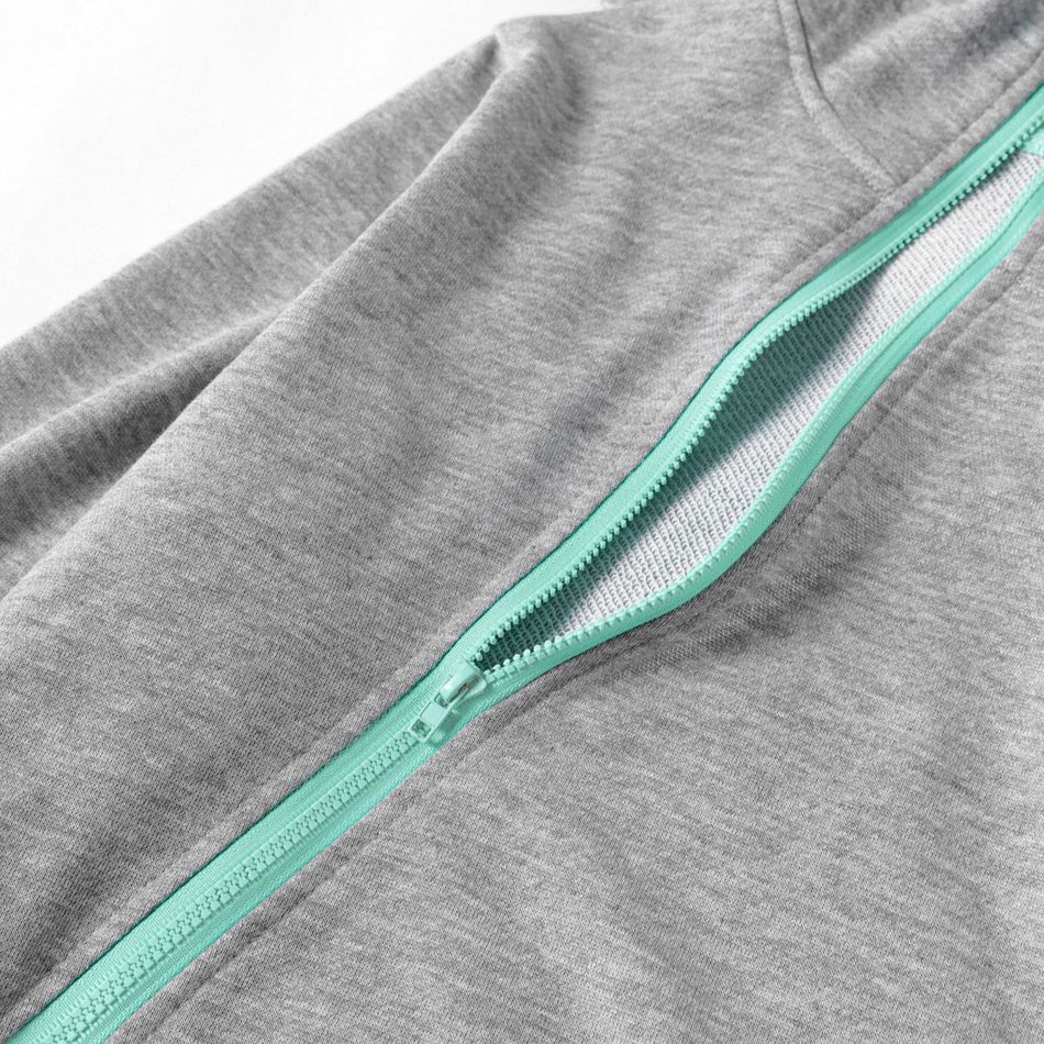 Camisola de amamentação com capuz Amamentação Básico Cor sólida Cor sólida Costuras de tecido Malha Ponto contrastante Pullover Top de amamentação Cinzento big image 7