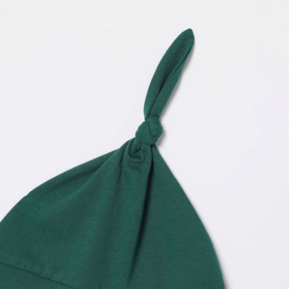 Nursing Belted Nightdress & Baby Swaddle Wrap Blanket & Beanie Hat Set Dark Green big image 6