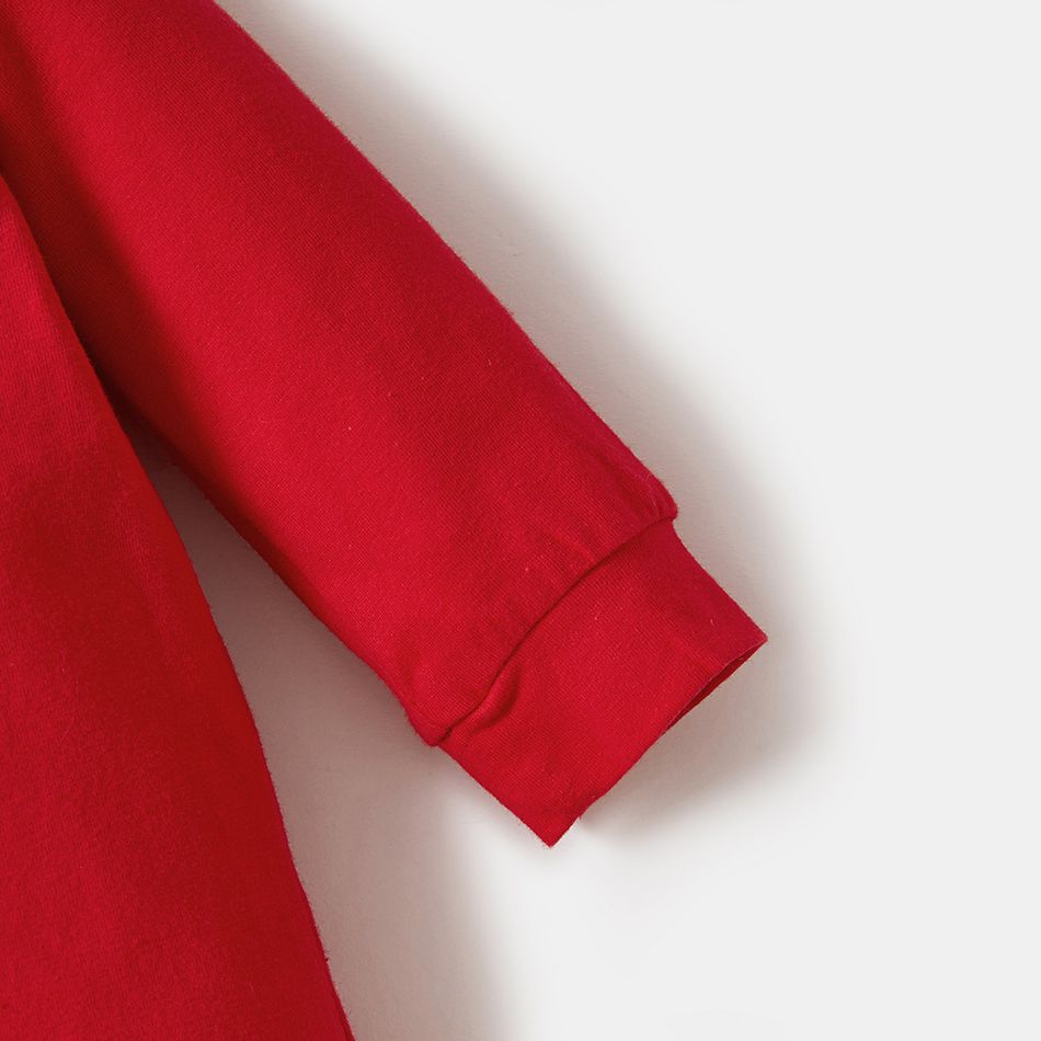 Christmas Family Matching 100% Cotton Xmas Tree & Letter Print Long-sleeve Sweatshirts Red big image 8