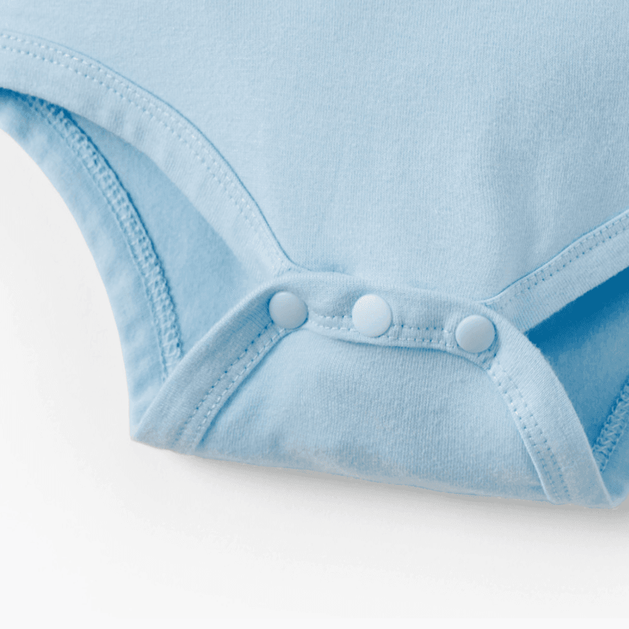 Baby Boy Cotton Short-sleeve Romper Light Blue big image 4