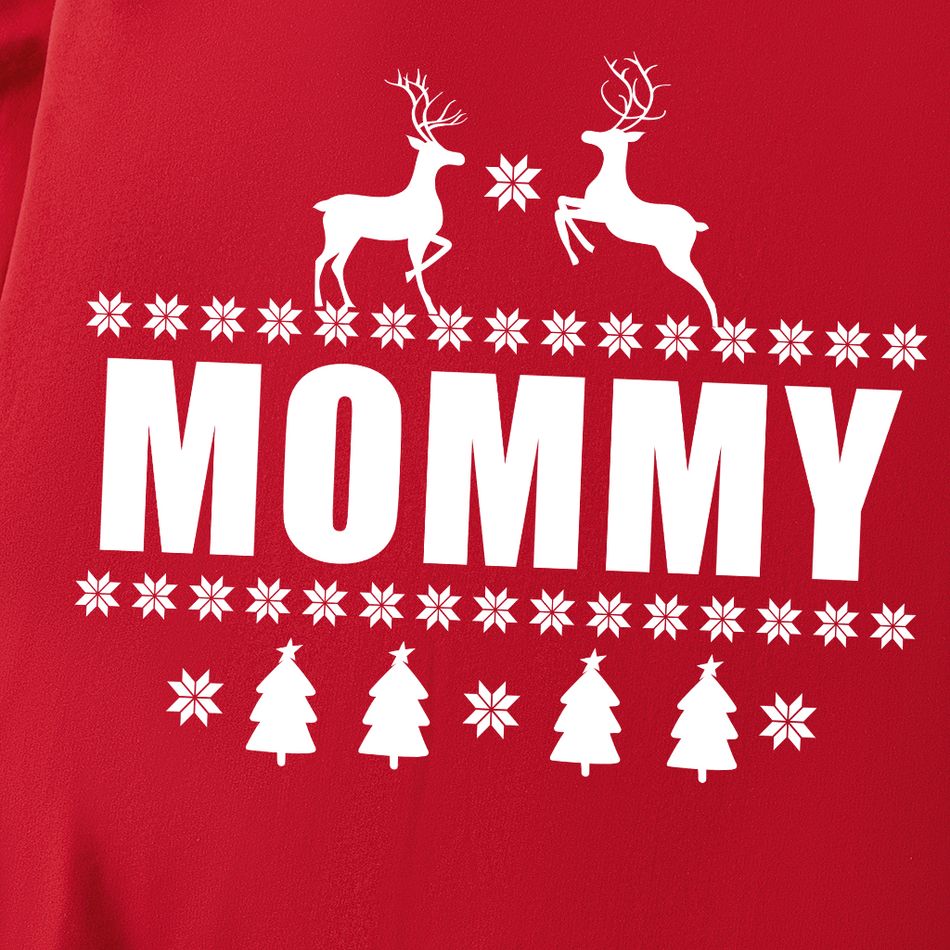 Look de família Natal Manga comprida Conjuntos de roupa para a família Tops Vermelho big image 4