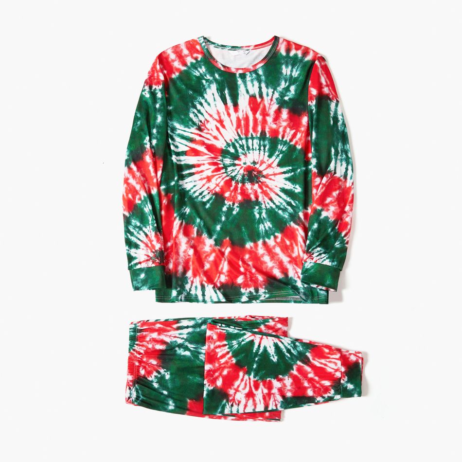 Christmas Family Matching Allover Tie Dye Long-sleeve Pajamas Sets (Flame Resistant) Multi-color big image 6