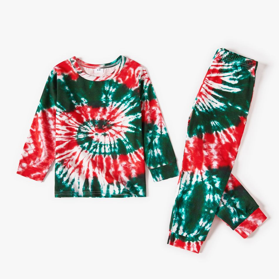 Christmas Family Matching Allover Tie Dye Long-sleeve Pajamas Sets (Flame Resistant) Multi-color big image 8