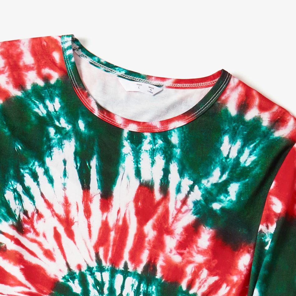 Christmas Family Matching Allover Tie Dye Long-sleeve Pajamas Sets (Flame Resistant) Multi-color big image 9