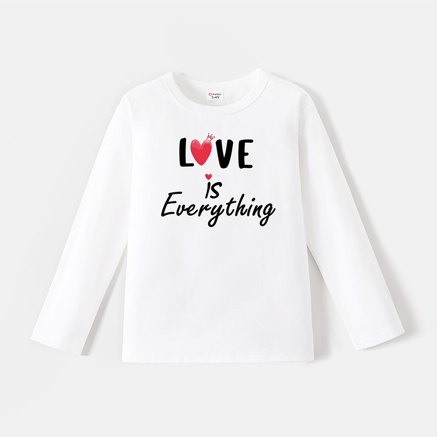 Go-Neat Resistente a manchas Conjuntos de roupa para a família Look de família Letras Manga comprida Tops Branco big image 3