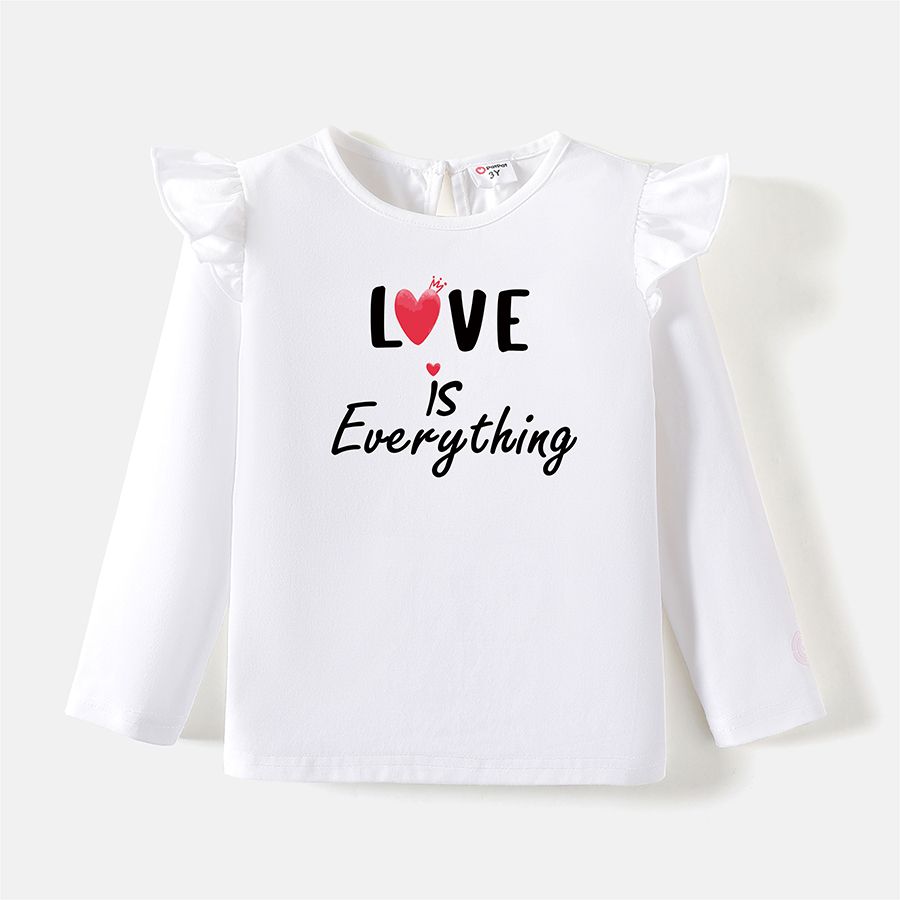 Go-Neat Resistente a manchas Conjuntos de roupa para a família Look de família Letras Manga comprida Tops Branco big image 6