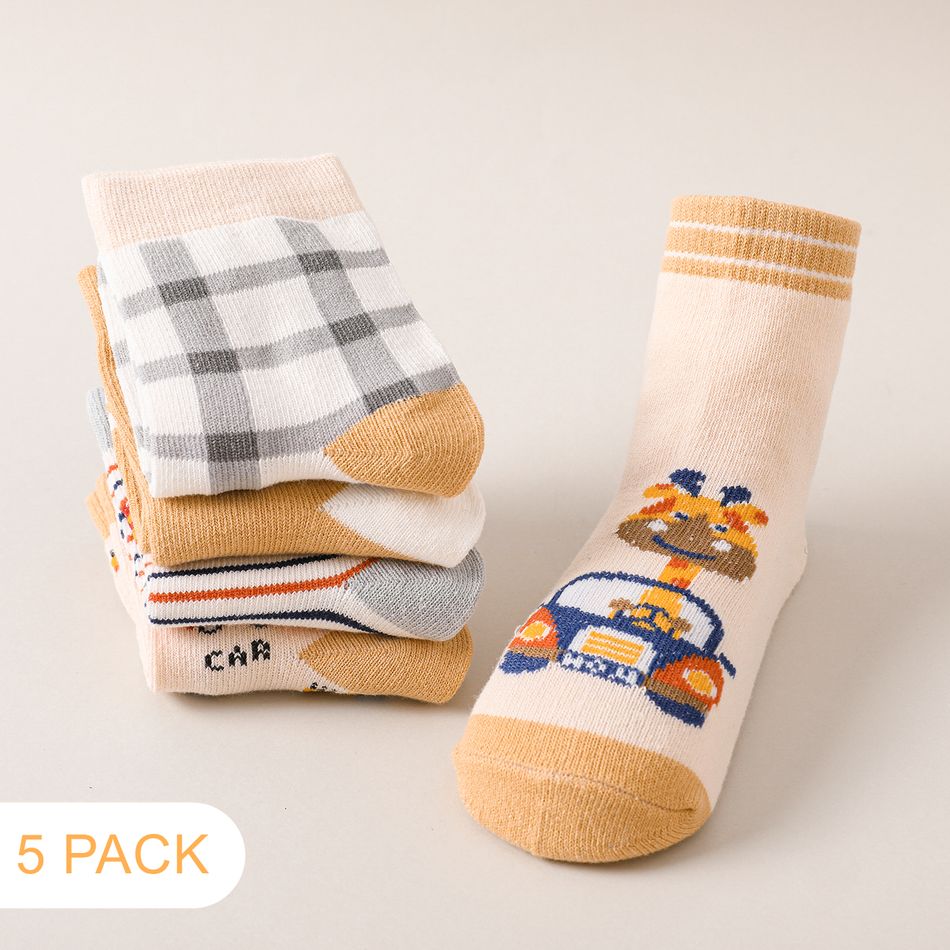 5-pairs Baby / Toddler Transportation Print Socks Set Multi-color